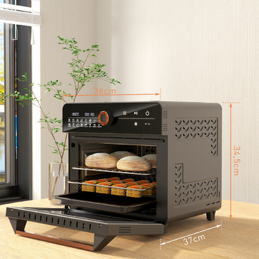 HOMCOM 3-in-1 Mini Oven with Convection, Fryer Basket, Timer, 40°C-220°C, 20L Mini Oven with Grill Rack, Baking Tray, Crumb Tray | Aosom
