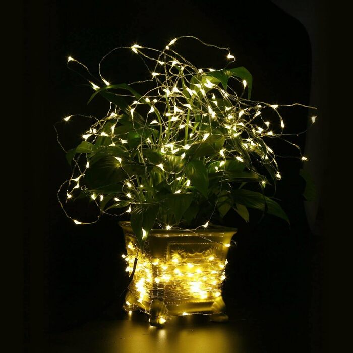 LED гірлянда SALCAR, 1000 світлодіодів, 20м, мідний дріт, 8 режимів, вологостійка, для декору кімнат, ялинок, саду, вечірок, святкування, тепле біле світло