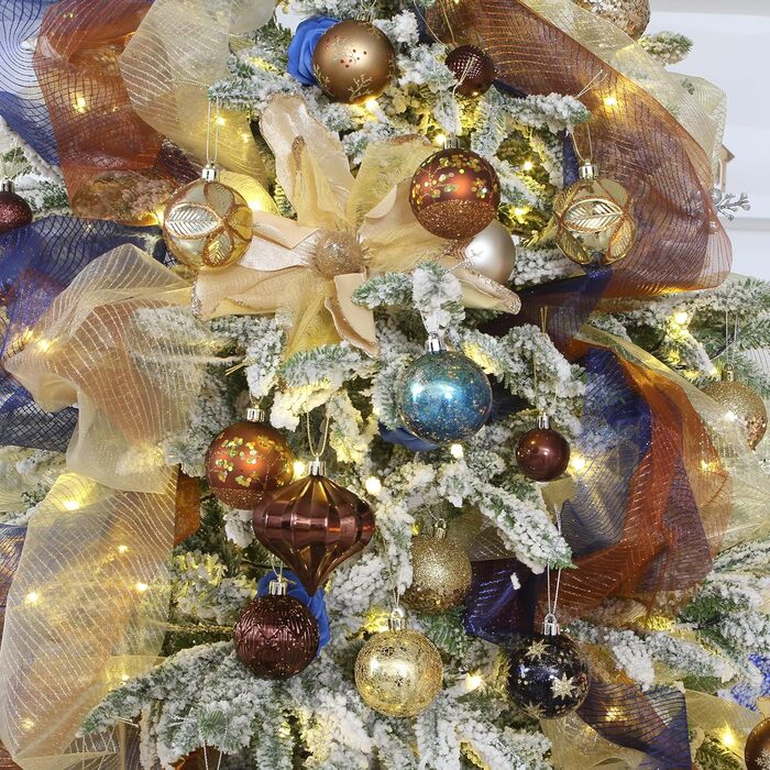 Набір прикрас для ялинки Sea Team: кульки та орнаменти, 30 шт., 60 мм, червоний та білий