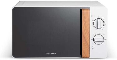 Мікрохвильова піч SCHNEIDER Fjord Line 700W, 20л, біла, з функцією розморожування та таймером
