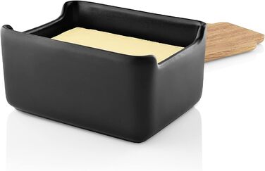 EVA SOLO | Nordic Kitchen Butterdose | Black with Oak Lid | For standard butter packages | Stylish and modern design | Danish design and functionality