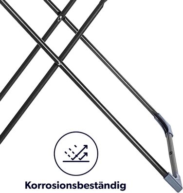 КADAX Сушарка для білизни з 18 метрами сушильної поверхні - для квартири, балкону та саду, розкладна, з неслизькими ніжками, економна, виготовлена в ЄС (Антрацит Плюс)