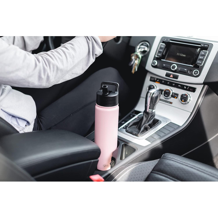 Simple Modern Trinkflasche mit Strohhalm und Chug-Deckel | Stainless Steel Insulated Water Bottle with Straw and Chug Lid for Sports, Gym | Summit | 950ml | Checkmate (651 ml, -Graphite)