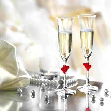 Champagnerські келихи Stölzle Lausitz L'Amour, 2 шт, 175 мл – Ідеальні для шампанського, секти та просекко – Зроблені з кришталевого скла без свинцю, стійкі до пошкоджень, придатні для миття в посудомийній машині