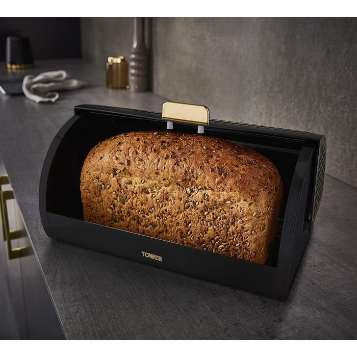 Тoршн TOWER Brotkasten з нержавіючої сталі, чорний, універсальний розмір, T826090BLK