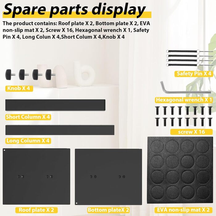 Регульовані підставки для акустики з кабельною організацією, 2 шт. Підставки для підлогових колонок з антиковзкими EVA-маті, подвійні труби, вантажопідйомність 10 кг