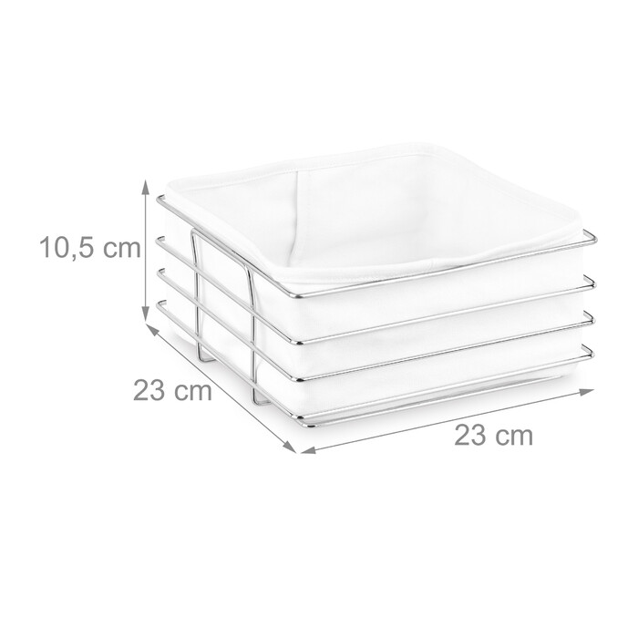 Relaxdays Bread Box Metal with Fabric Insert