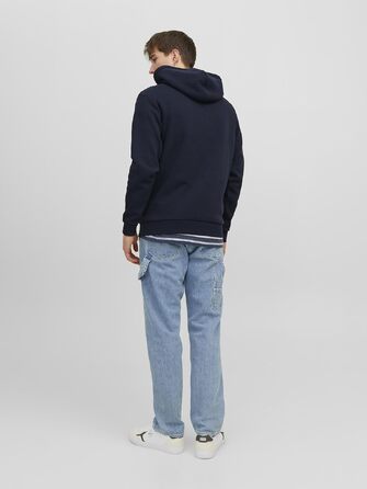 Чоловічий худі Jack & Jones однотонний з капюшоном, колір Navy Blazer