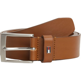Шкіряний чоловічий ремінь Tommy Hilfiger Adan, 3.5 см, коричневий (коньячний)