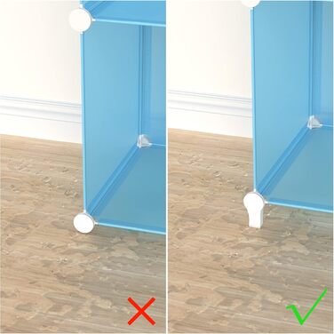 Wardrobe, Portable Shelving System, Plastic Closet with 2 Clothes Rods, Bedroom Wardrobe Closet White for Bedroom (Blue)