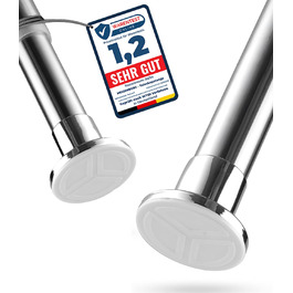 Штанга для душу без свердління 160-210 см, срібна, Ø 25 мм, телескопічна. Підходить для ванної, душу та перегородки. Штанга з нержавіючої сталі