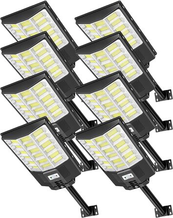 Вуличний світильник на сонячній батареї Sararoom, 864 LED, 6500K, з датчиком руху, пульт, IP65, для саду, тераси, гаража, 8 шт, 1000Вт