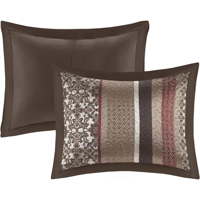 Комплект постільної білизни Madison Park Princeton: ковдра, покривало, наволочки, декоративна подушка, блакитний, Full/Queen (90'x90'), 5 предметів