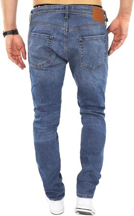 Джинси чоловічі JACK & JONES Tim Original Agi 010 Slim Straight Used Look, бавовна з еластаном, синій денім 32W/32L