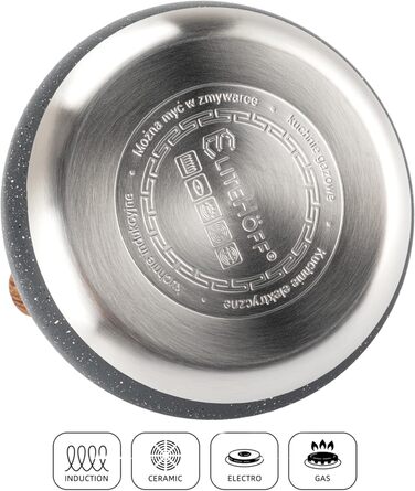 Чайник Induktion EliteHoff 3L з нержавіючої сталі з автоматичним свистком, сірий (E-5111)