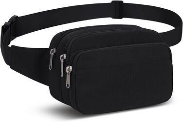Чоловіча/Жіноча поясна сумка-шоппер (бананка) для спорту, подорожей та активного відпочинку (чорна)