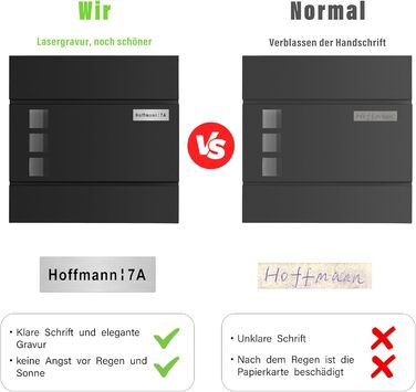 Поштовий ящик Zedelmaier з нержавіючої сталі, персоналізований, настінний, з відділенням для преси, 2 ключі, антрацит, 33x31x10 см
