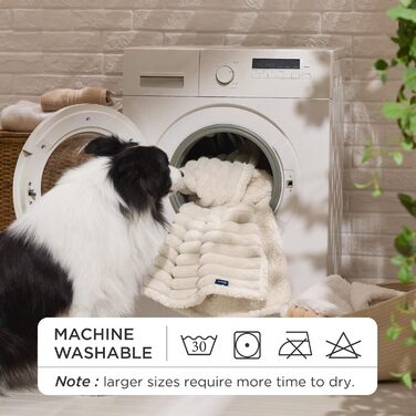 Водонепроникний плед для собак BEDSURE - 102 x 127 см, миючий, для великих собак, м'який та пухнастий, захисний плед на собаче ліжко, (M(76x102cm), кремовий)