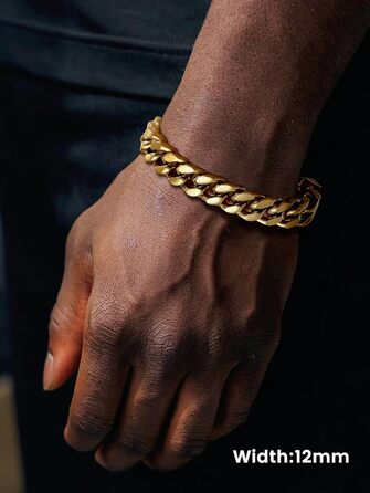 Чоловіча ланцюжок-браслет Bestyle з нержавіючої сталі, 12 мм, 21 см з подарунковою коробкою