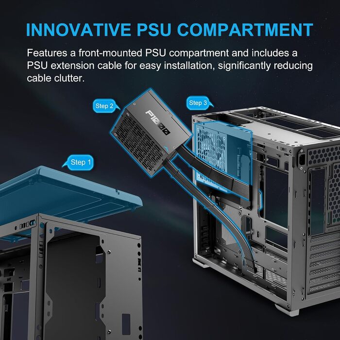 Ігровий корпус для ПК SAMA S50 Airflow, 4 ARGB PWM вентилятори, USB Type-C, Mesh-панель, чорний