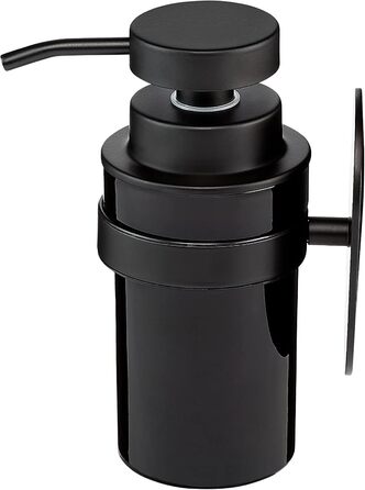 ovimar Soap Dispenser Lokta | black | Wall Mount No Drilling | made of stainless steel and black glass | Large opening | Easy to refill | Suitable for bathroom or kitchen | Hand sanitizer dispenser