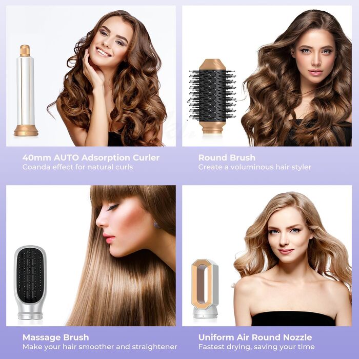 Набір для укладки волосся 6 в 1 Magic Styler, 1000W: фен, круглі щітки, плойка, щітка для об'єму, сушка, укладка, створення локонів