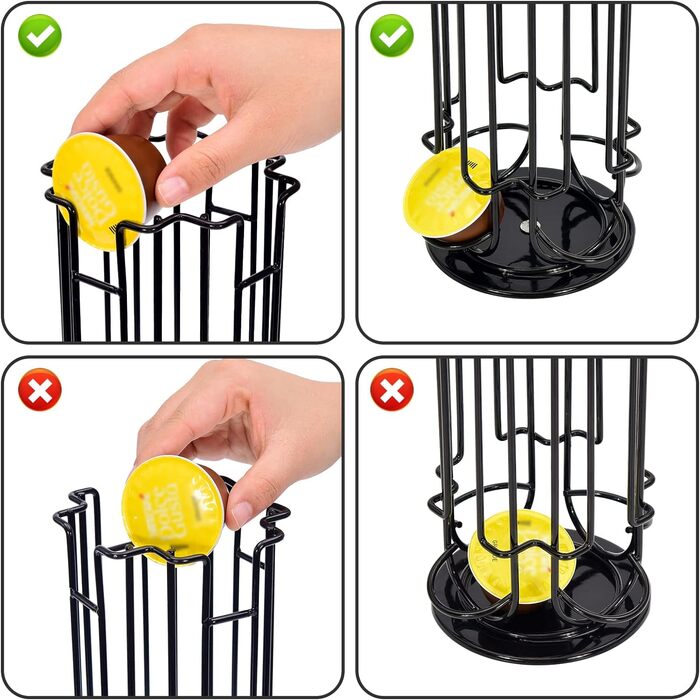 Тримач для капсул кави Dolce Gusto SYSYLY DG24 – чорний, на 24 капсули, обертається, з неслизькою основою