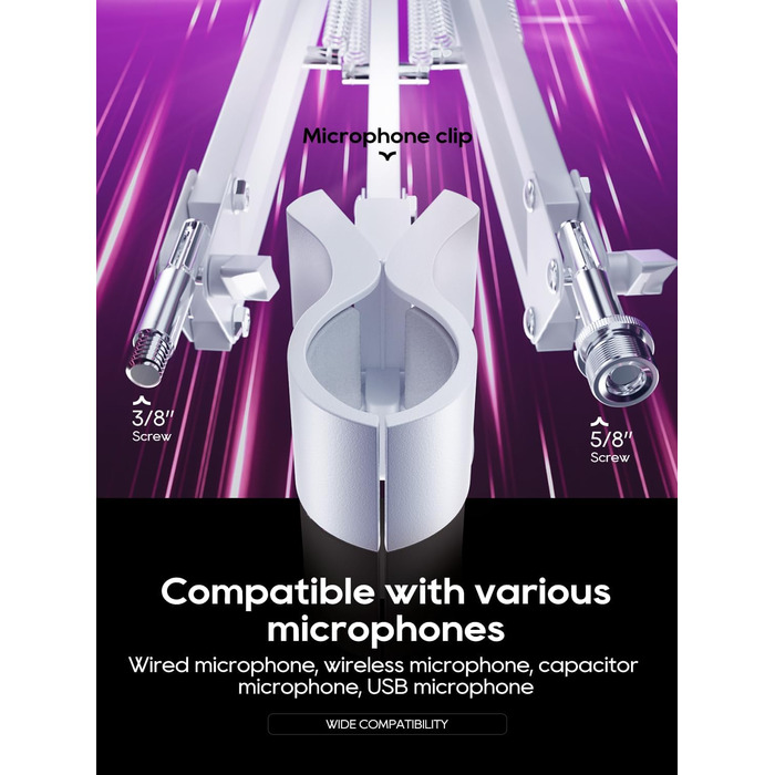 Кріплення для мікрофона на настільний стіл, 40 см, для HyperX QuadCast, Blue Yeti, 360° оберт, з адаптером 3/8' - 5/8'