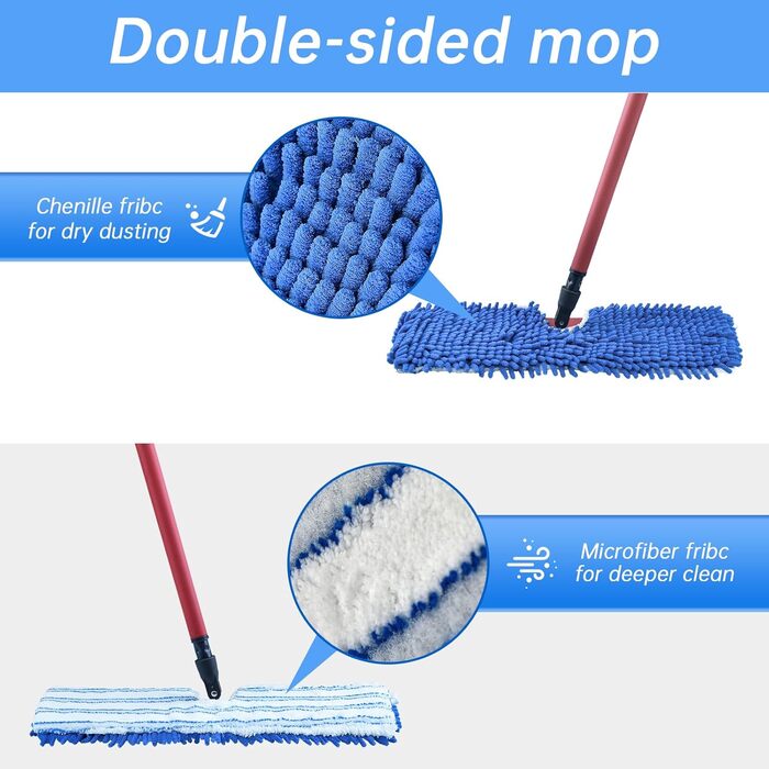Aiyiried Microfiber Mop Head, compatible with O-Cedar Dual Action Mop, 4 Pack