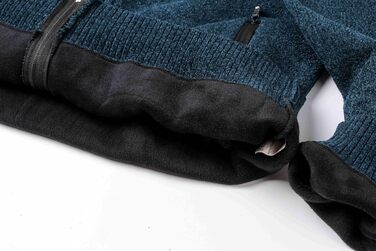 Чоловіча в'язана кофта з коміром-стійкою та блискавкою, тепла з м'яким флісовим підкладкою, світшот-кардиган з довгими рукавами, блакитний, осінь/зима