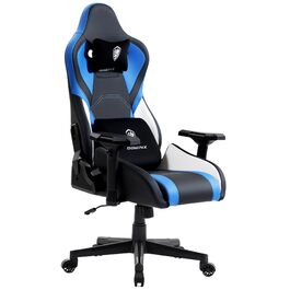 Ігровий крісло Dowinx з 4D підлокітниками, функцією гойдання 15° та регулюванням спинки до 165°, масажний, ергономічний, дизайн у стилі гоночного авто, для геймерів, Esport, максимальне навантаження 135 кг (блакитний)