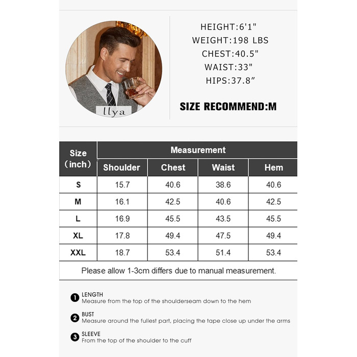 Жилет чоловічий COOFANDY Casual Business чорний, Slim Fit, легкий, для ділового стилю