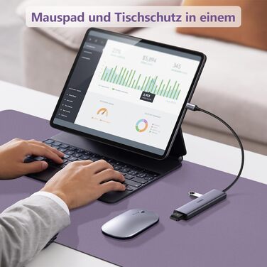 Килимок для столу Zindoo XL 120x60 см Лаванда - захист від подряпин, водостійкий, для миші та письма