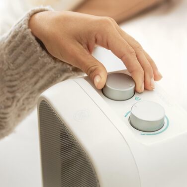 Керамічний обігрівач Cecotec Ready Warm 6100 з обертанням. Керамічний нагрівач з коливанням, режими тепла та холодного повітря, 3 режими роботи, регульований термостат, захист від перекидання, 20 м², білий, 1500 Вт