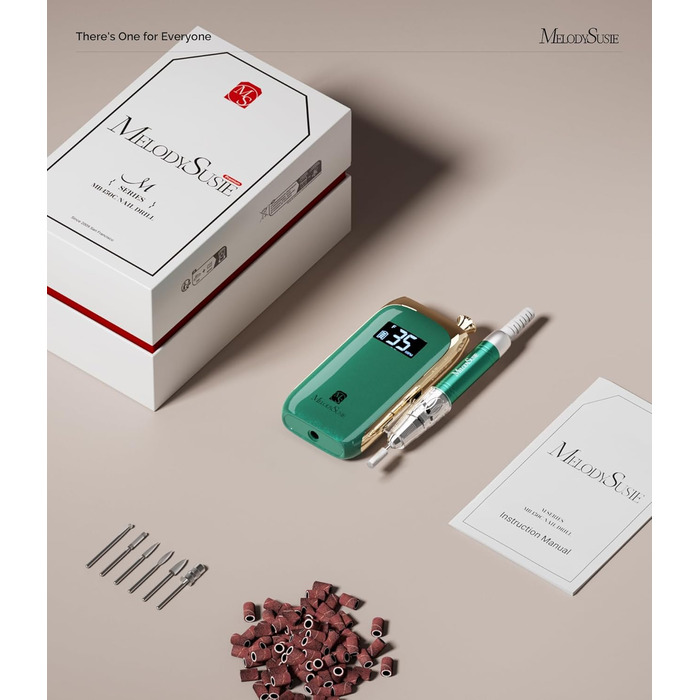 Професійний електричний набір для манікюру та педикюру MelodySusie, перезаряджається, для апаратного манікюру, бездротовий, зелений