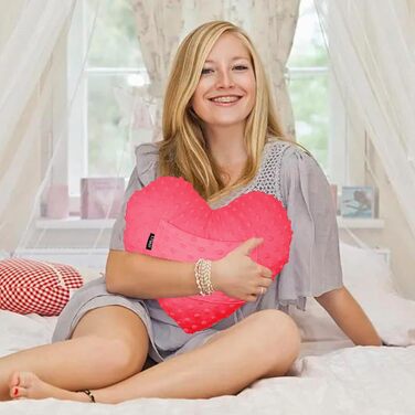 LYMOI Heart Pillow for After Heart Surgery, Open Heart Surgery Pillow After Cough Recovery with Bag, Comfort Pillow, Recovery Gifts for Women, Men, Patients, Heart-Shaped Pillow, Minky Dot