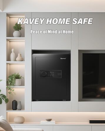 Сейф Kavey Safe Tresor 50L з цифровим замком, подвійним сигналом тривоги та LED-підсвіткою