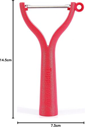 TUPPERWARE Universal Peeler (2) Red D119 Flat Grind Wavy Grind