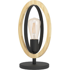 Торшер EGLO Basildon 1: дерев'яний торшер з текстилем та металом, з вимикачем, E27, для вітальні та спальні