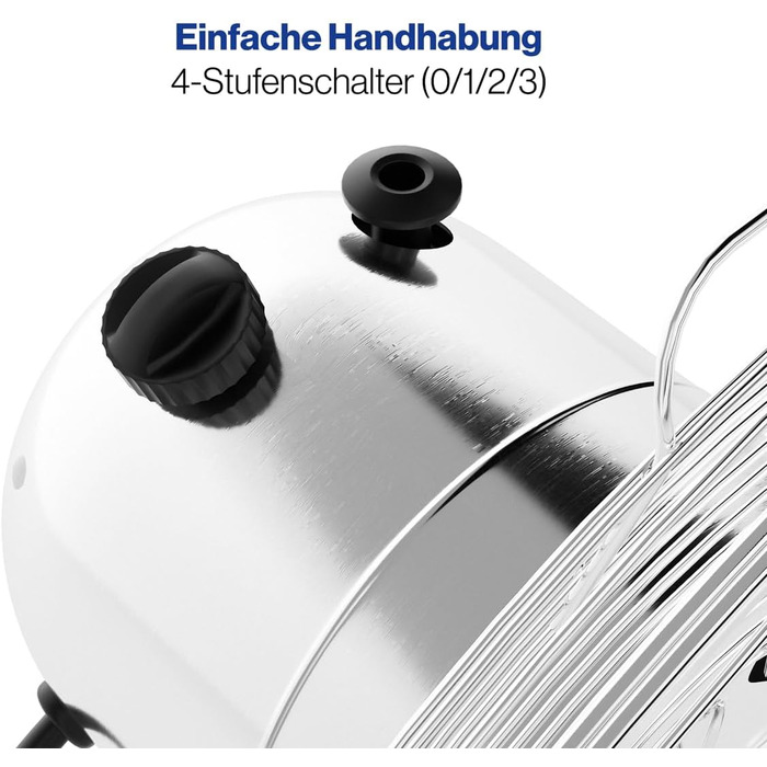 Вентилятор ProfiCare® PC VL 3063 M з обертанням, 35W, Ø 30 см, тихий, хром