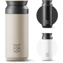 Термокружка з нержавіючої сталі 350 мл | Термокружка для кави та чаю з собою | З подвійними стінками, ізольована, не протікає | Travel Tumbler | Зберігає тепло 4 години / холод 8 годин (Бежевий, Ivory)