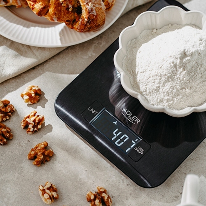 Електронні кухонні ваги з LCD-дисплеєм, високоточні, 5 кг / 1 г, на батарейках