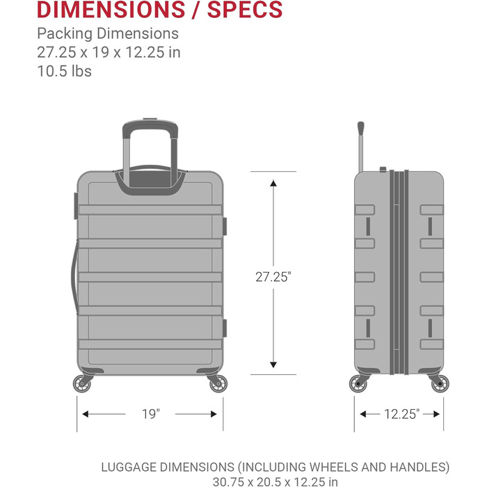 Чемодан SwissGear 7366 Hardside з розширенням та спін-колесами, середній, 23 дюйми, коралловий мандарин