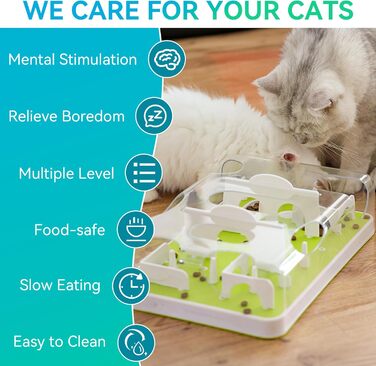 ALL FOR PAWS Interactive Cat Food Station Puzzle, Interactive Intelligence Toy for Cats, Interactive Cat Toy...