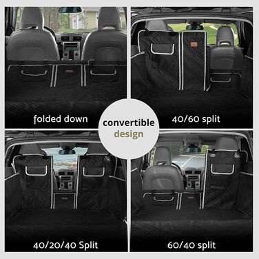 Захисний чохол на сидіння для собак AMZPET – водонепроникний, антиковзкий, стійкий до подряпин, міцний, 56 x 45 x 122 см, для маленьких автомобілів (купе або хетчбек), степене дизайн