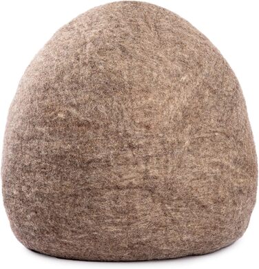 Вуликова хатинка для котів Woolygon, ручної роботи, 100% Merino wool, екологічна фетрова хатинка для котів та кошенят (Rainbow Twist), коричневий колір, принт 