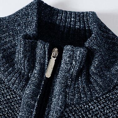 Кардиган чоловічий з кишенями, чоловіча в'язана куртка на блискавці, світшот без капюшона, пуловер-куртка однотонний флісовий кардиган, чоловічий пуловер, осінній кардиган для брюк (M, Синій)