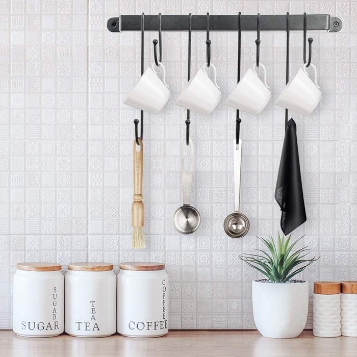 AJART Coffee Cup Hook Shape Hand-Forged (43.2 cm), Free and very flexible for utensil holder