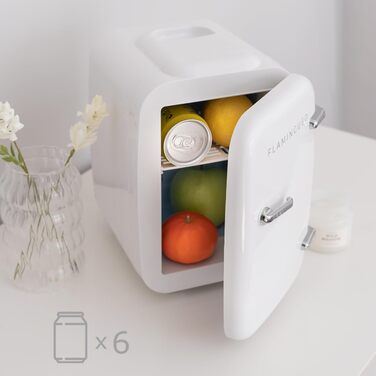 Mini холодильник Flamingueo 4L, 12V/220V: Косметичний, для догляду за шкірою, настільний, білий