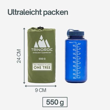 TRINORDIC Isomatte надувна Ultraleichte 550g – для туризму та bikepacking, компактна